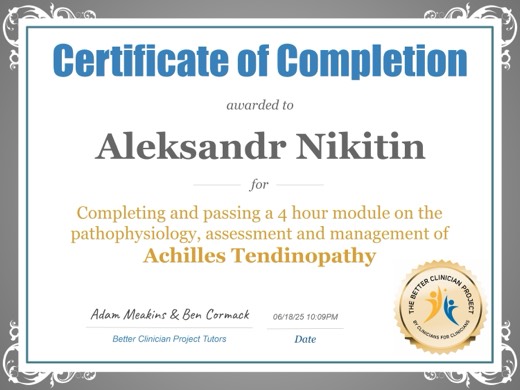 Achilles Tendinopathy · Better Clinician Project, 2025